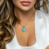 Larimar Oval Pendant Irene Gold Vermeil