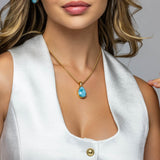 Larimar Pendant Ivana Gold Vermeil 