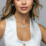 Larimar Pendant Ivory Gold Vermeil