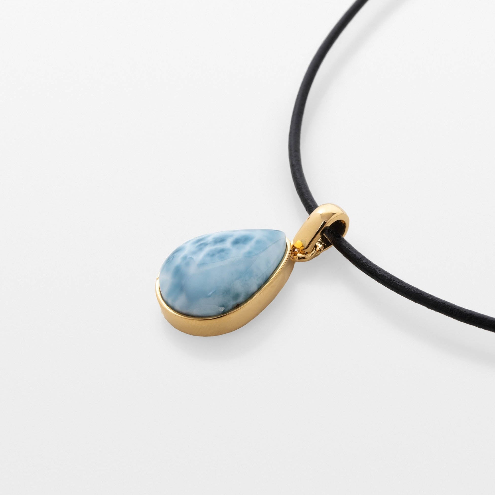 Larimar Pendant Ivory Gold Vermeil