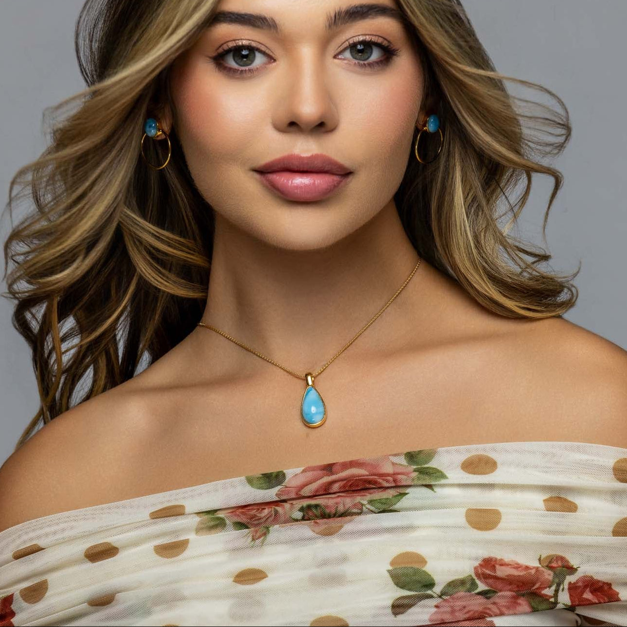Larimar Gold Vermeil Pendant Jana
