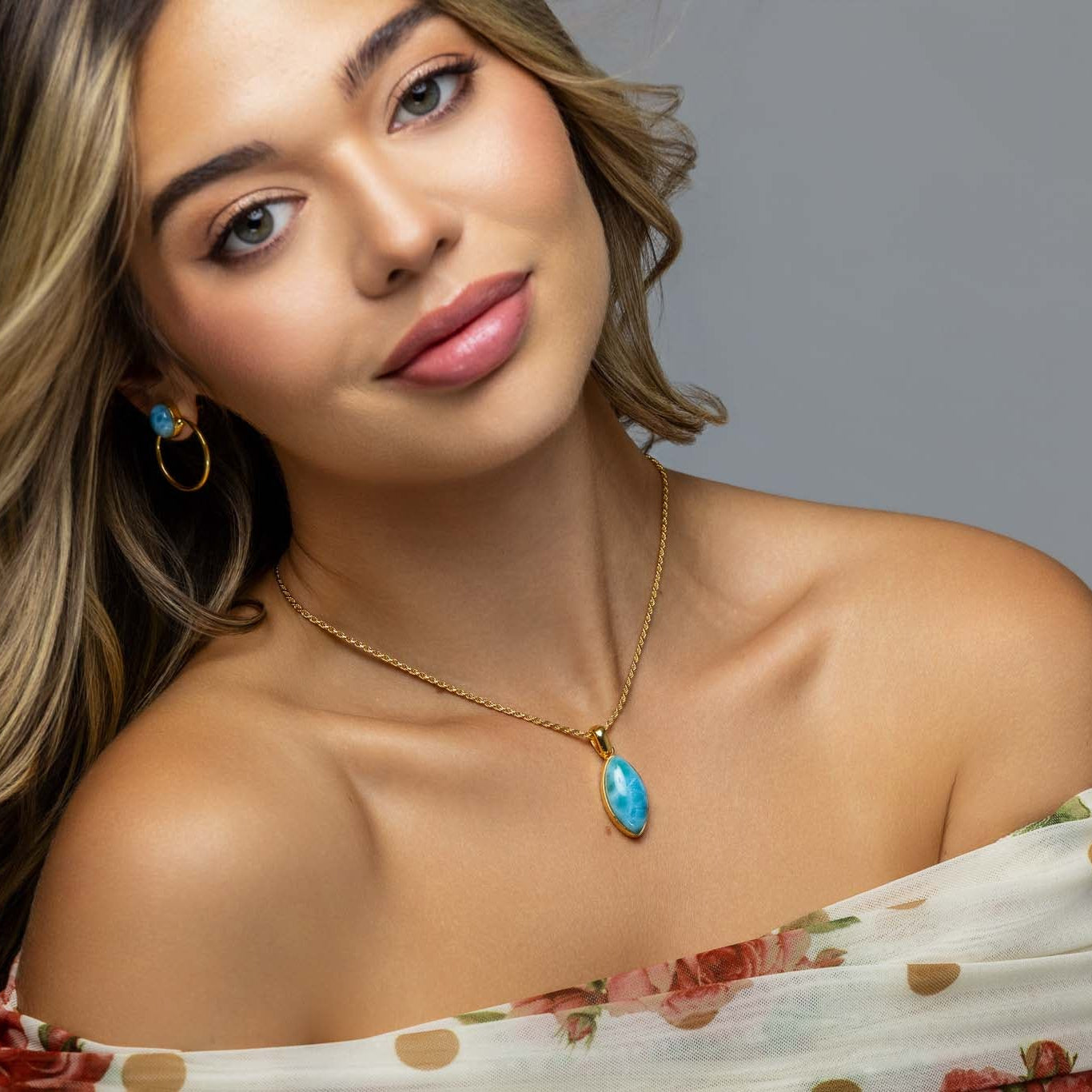 Larimar Gold Vermeil Pendant Jayla
