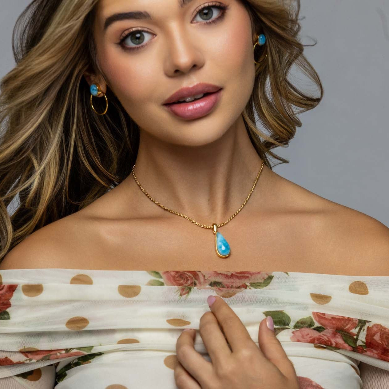 Larimar Gold Vermeil Pendant Judith