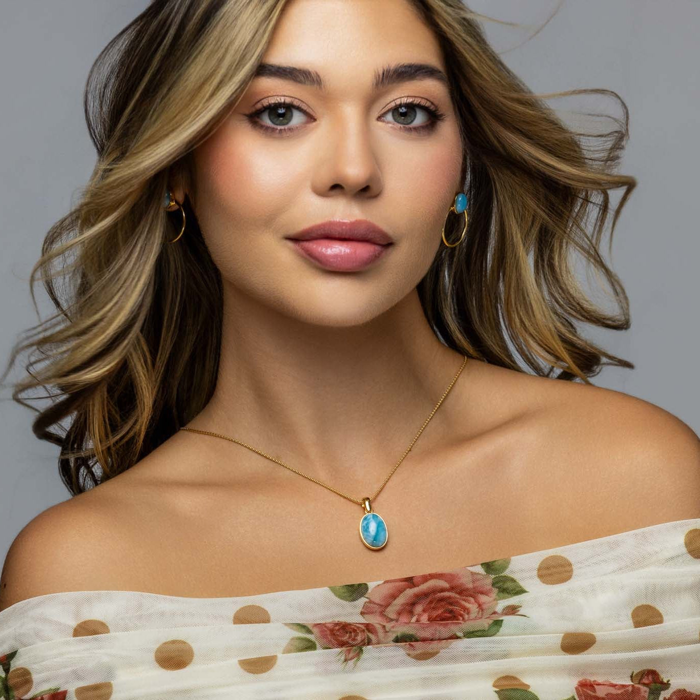 Larimar Gold Vermeil Pendant Jules
