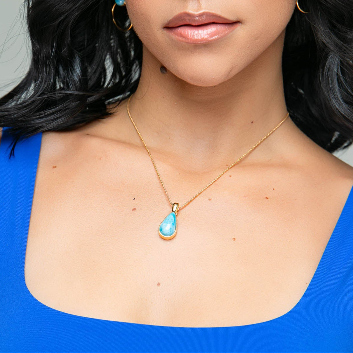 Larimar Gold Vermeil Pendant June