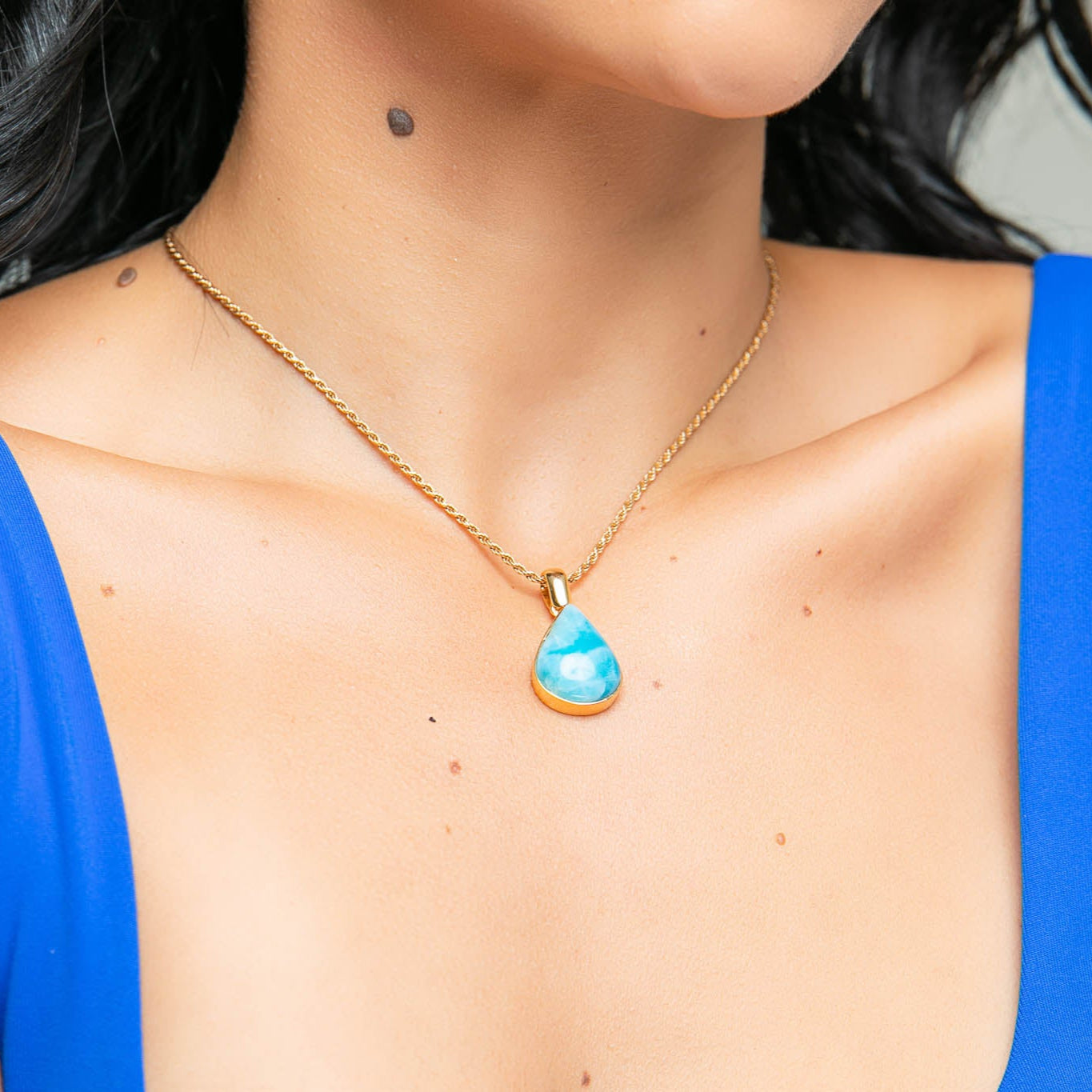 Larimar Gold Vermeil Pendant Juniper