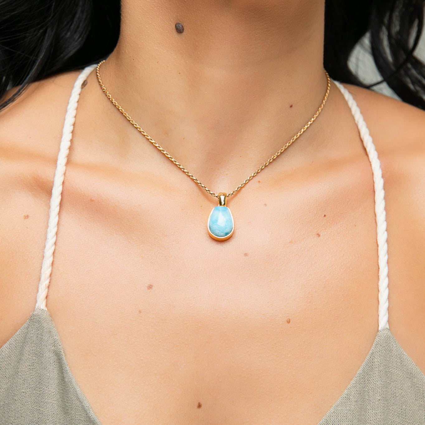 Larimar Gold Vermeil Pendant Kade