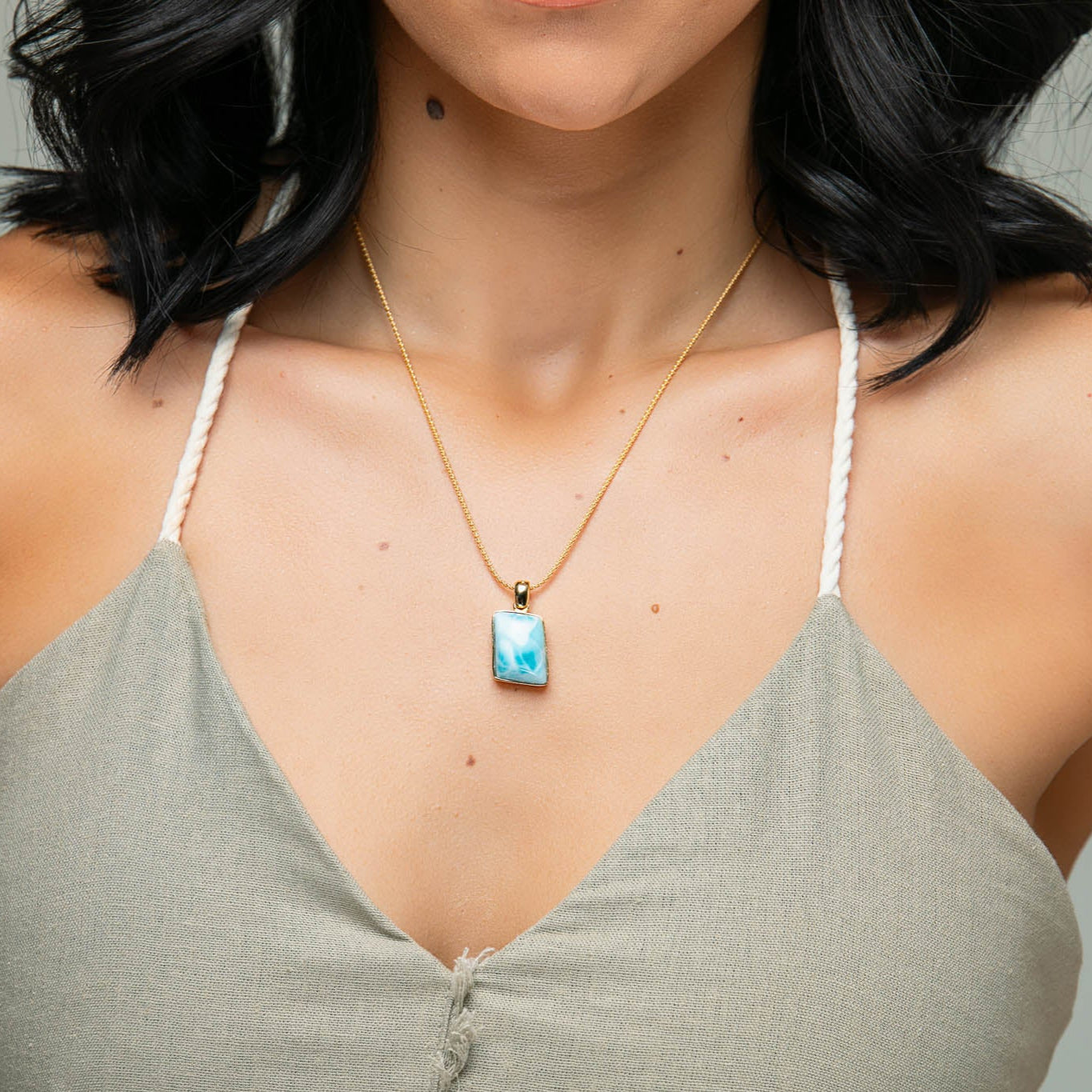 Larimar Gold Vermeil Pendant Kimberly