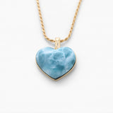 Larimar Gold Vermeil Heart Pendant Odessa
