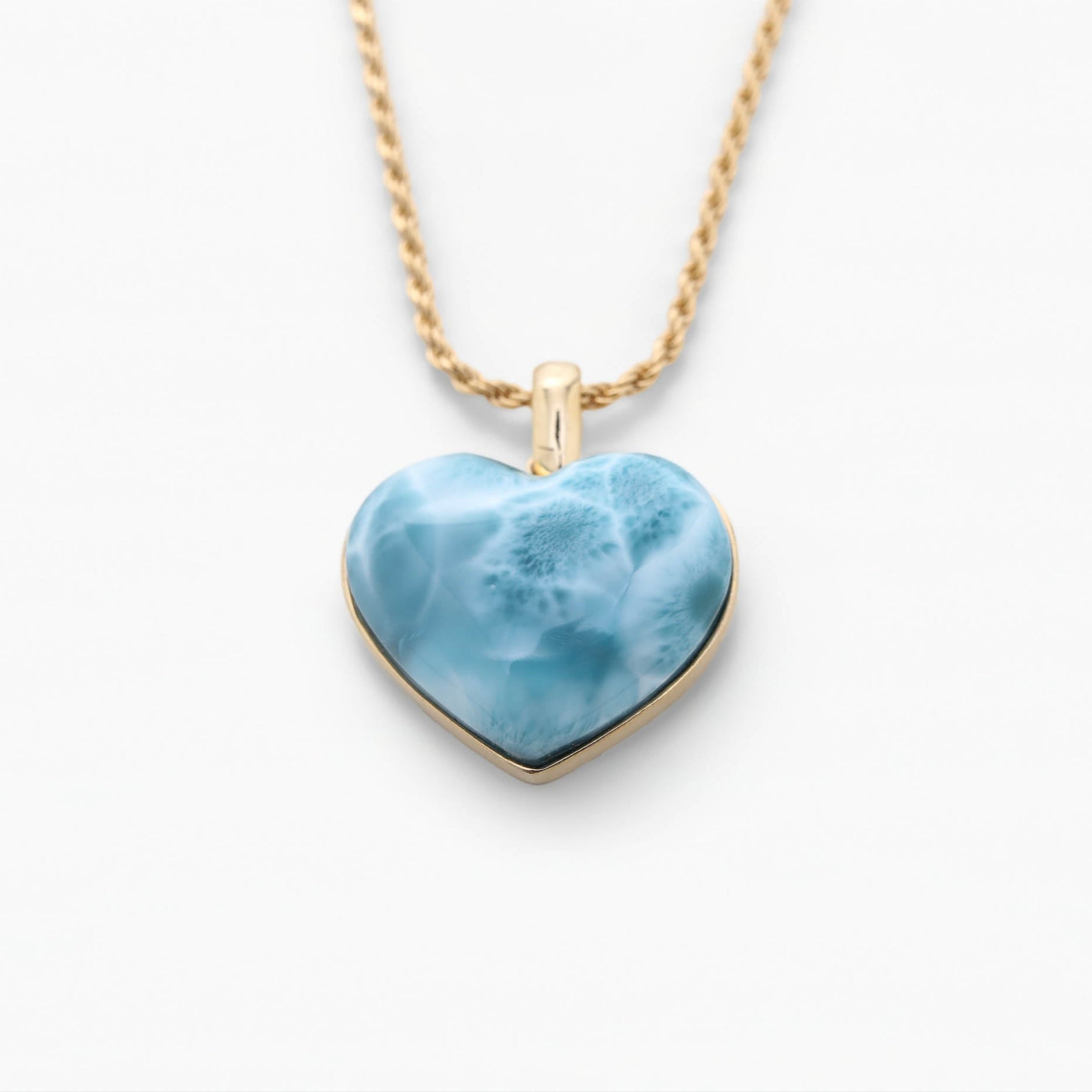 Larimar Gold Vermeil Heart Pendant Odessa