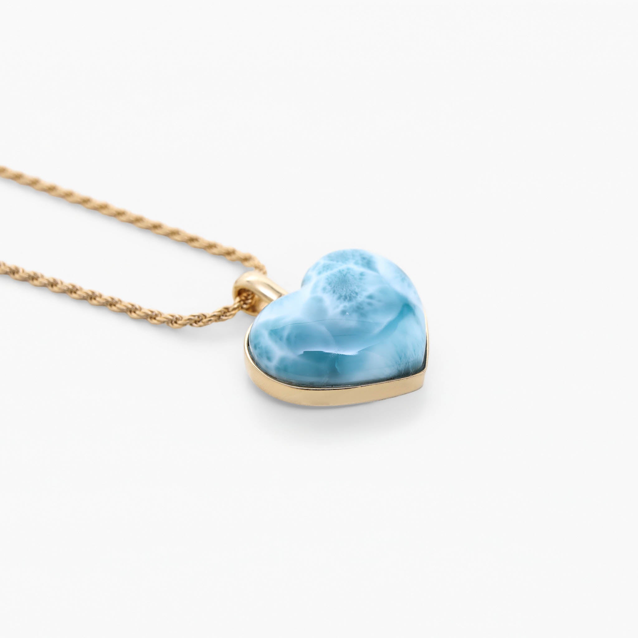 Larimar Gold Vermeil Heart Pendant Odessa