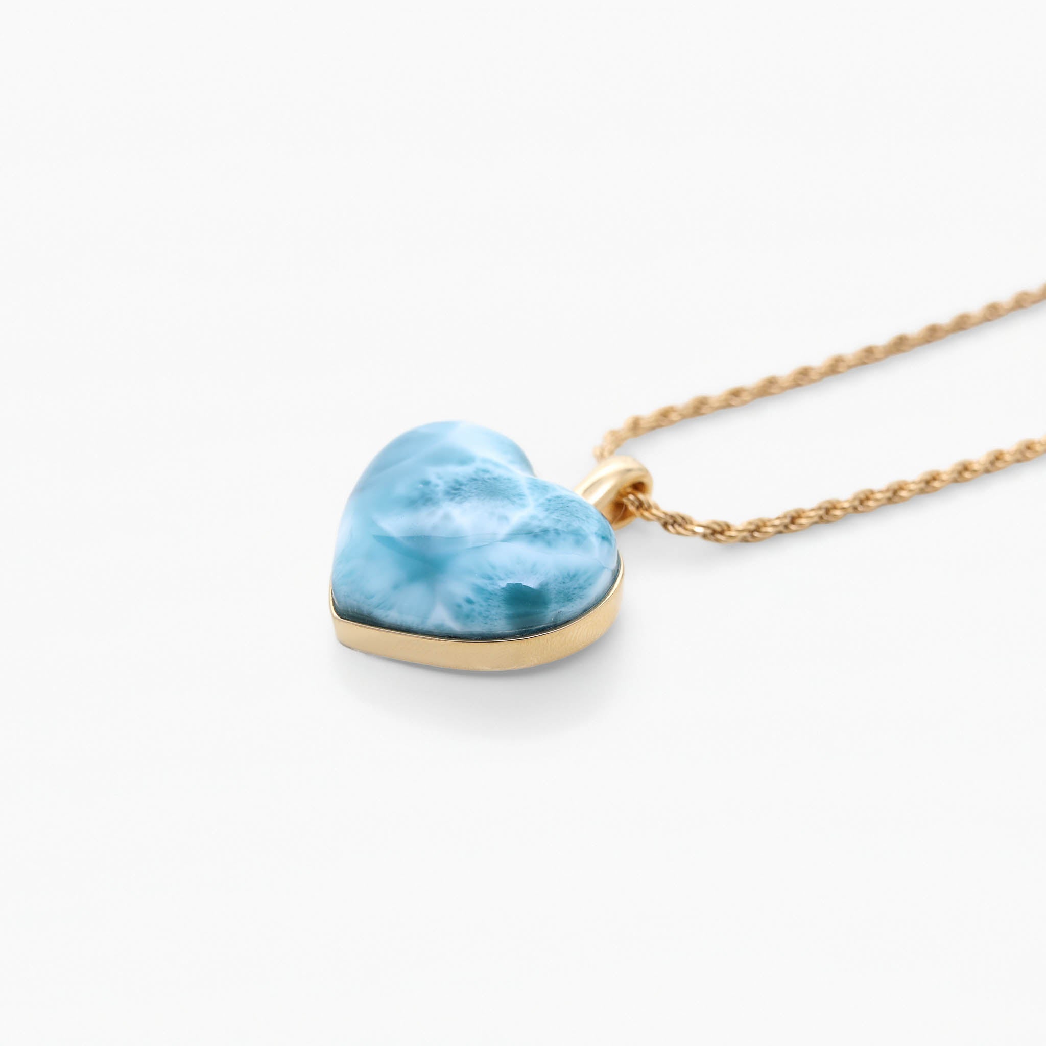 Larimar Gold Vermeil Heart Pendant Odessa