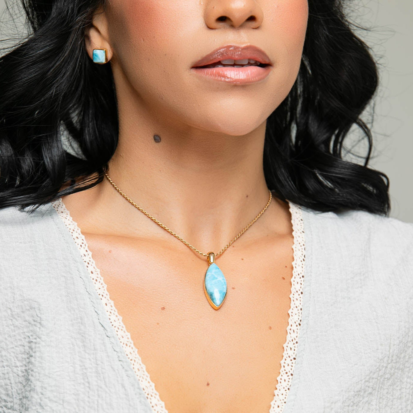 Larimar Gold Vermeil Pendant Ophelia
