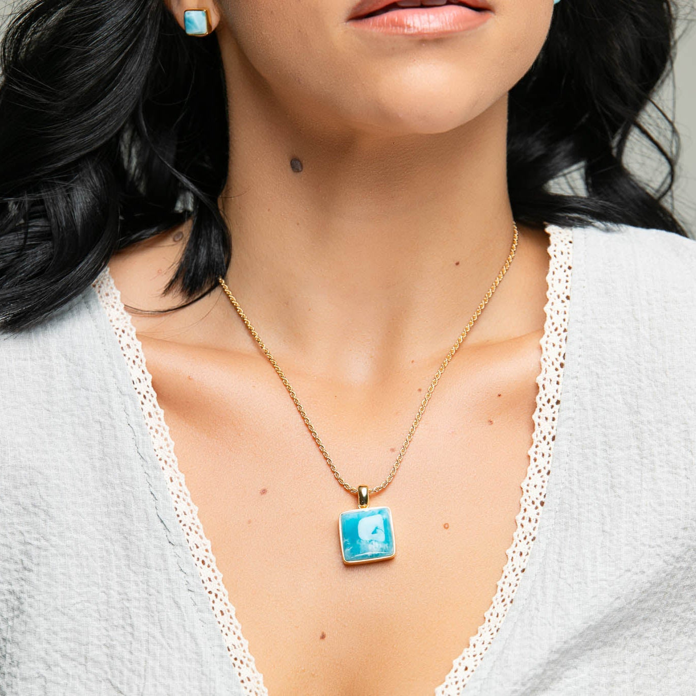 Larimar Gold Vermeil Pendant Orly