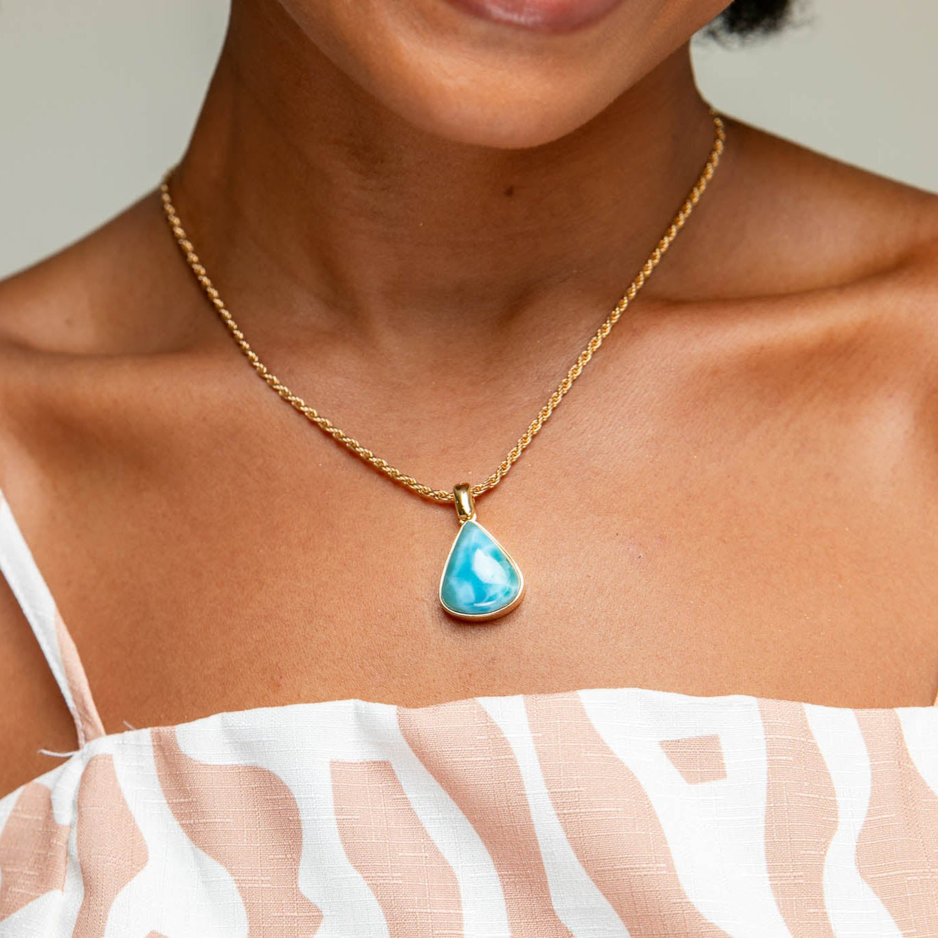 Larimar Gold Vermeil Pendant West