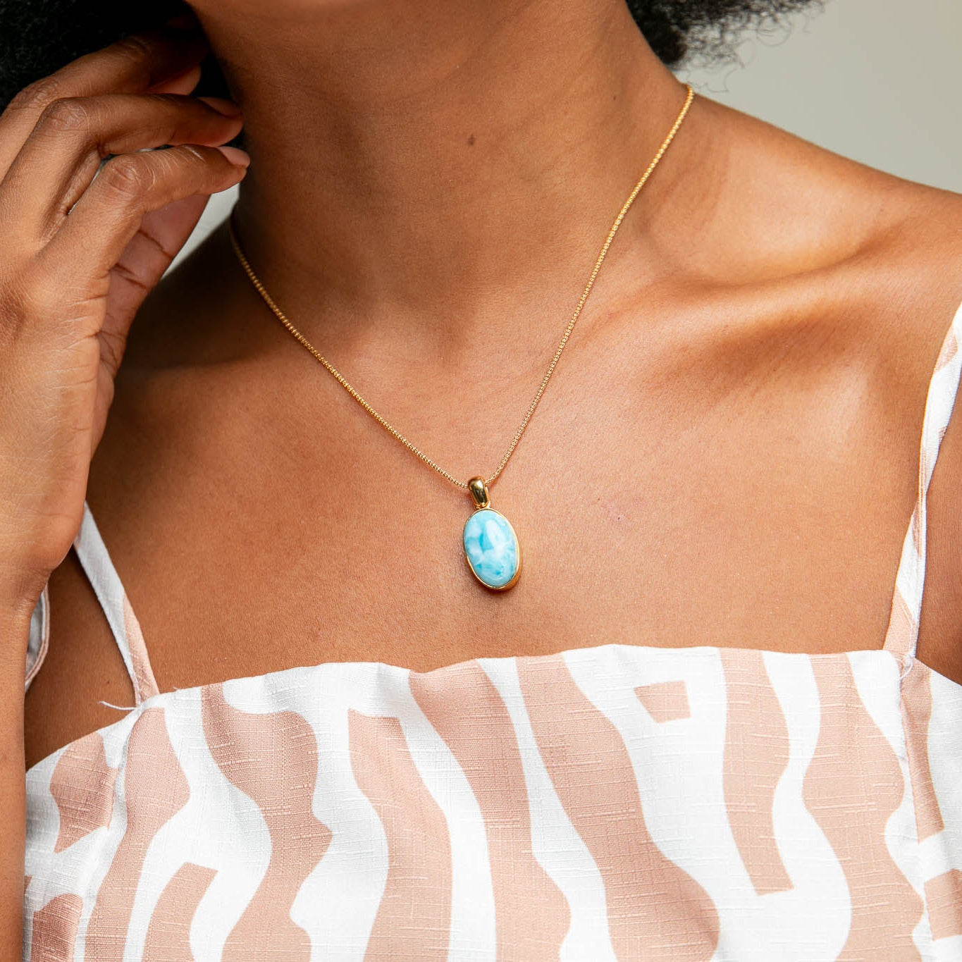 Larimar Gold Vermeil Pendant Wren