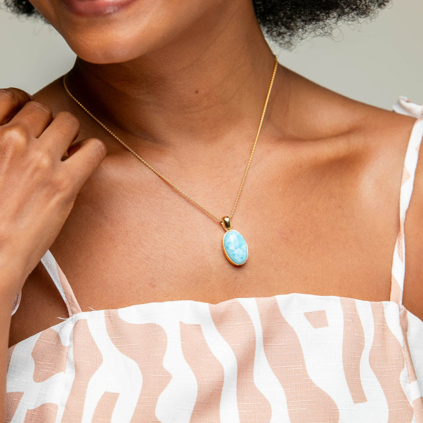 Larimar Gold Vermeil Pendant Wren