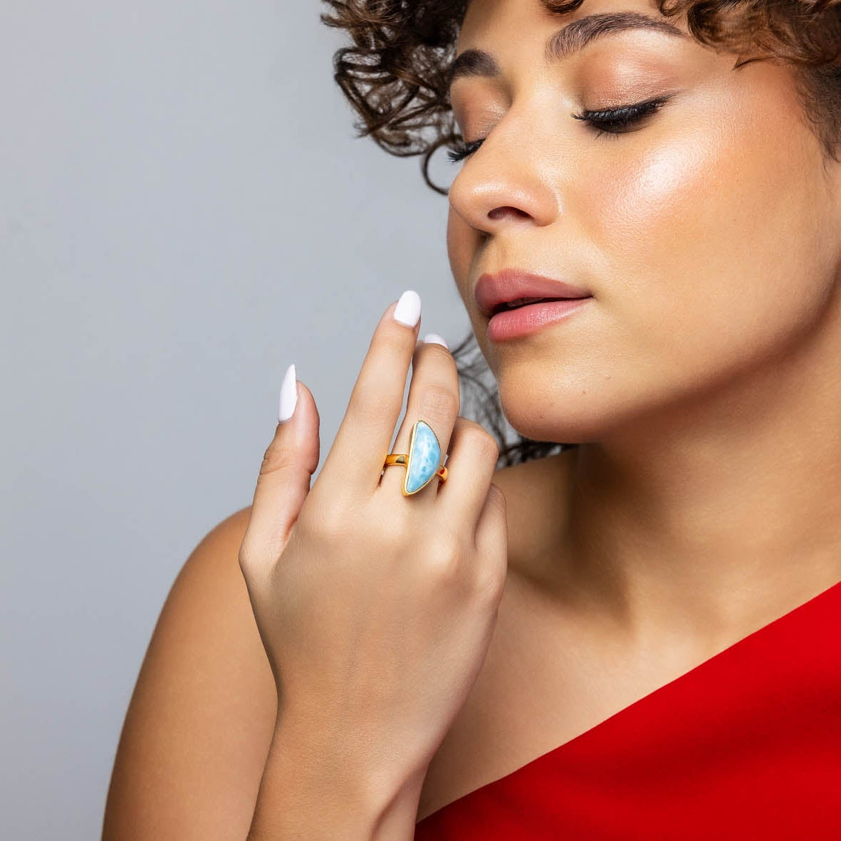 Gold Vermeil Larimar Ring Faye