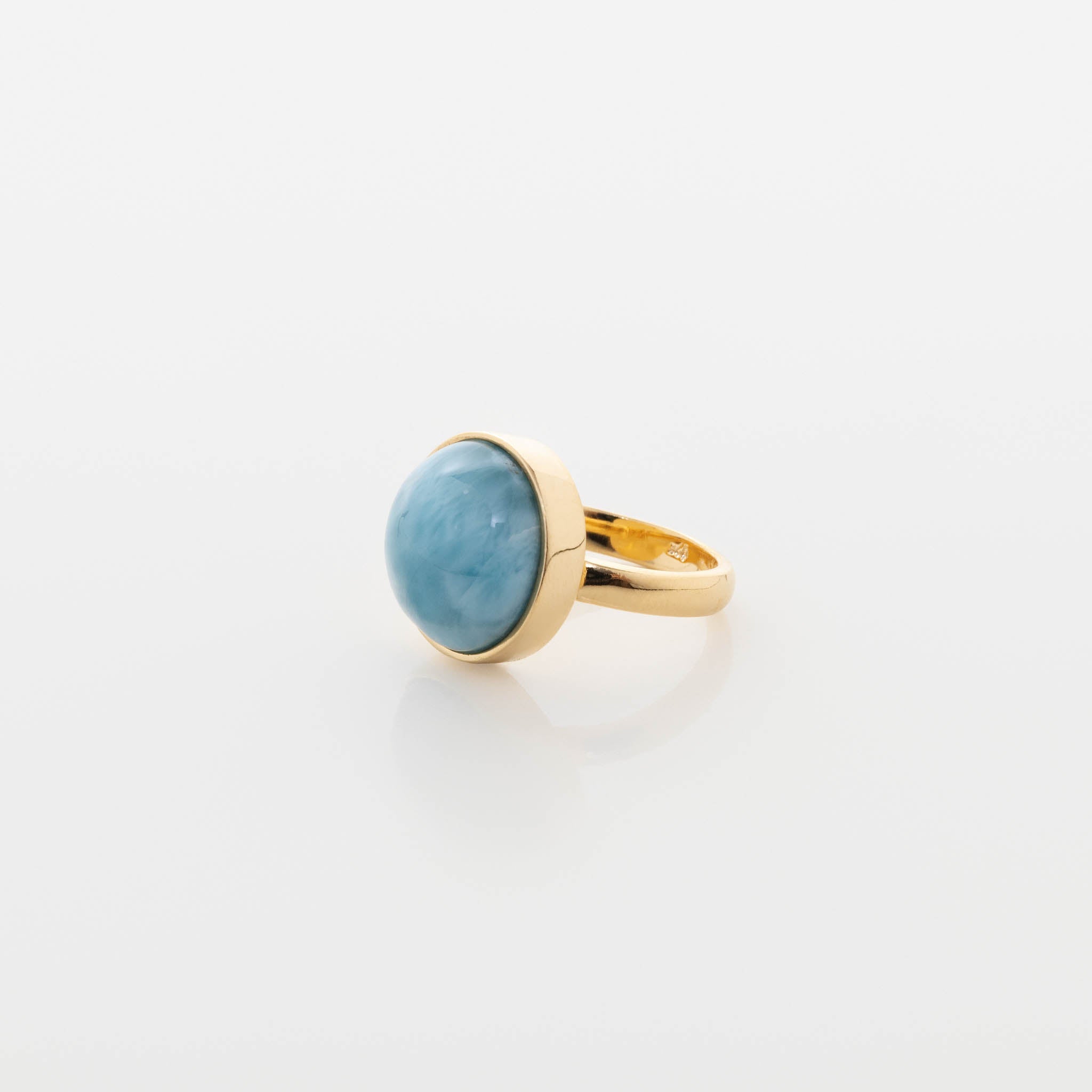 Larimar Circle Gold Vermeil Ring