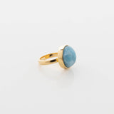 Larimar Circle Gold Vermeil Ring