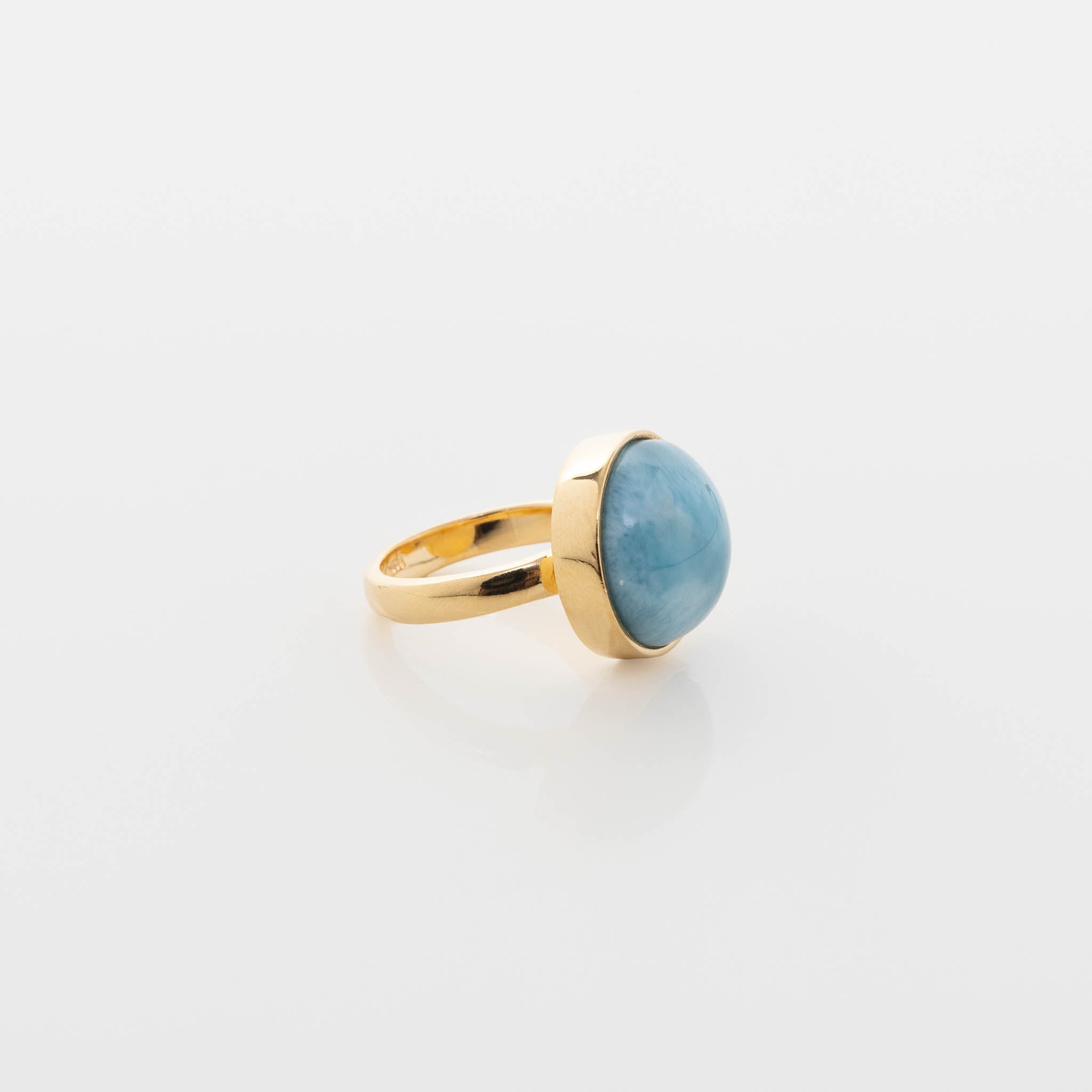 Larimar Circle Gold Vermeil Ring
