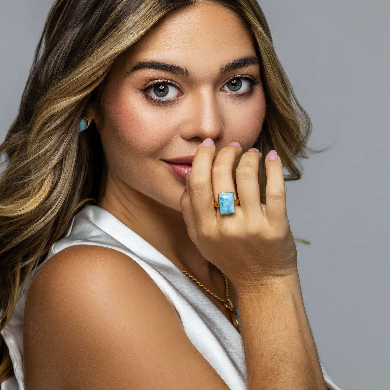 Gold Vermeil Larimar Ring Iris