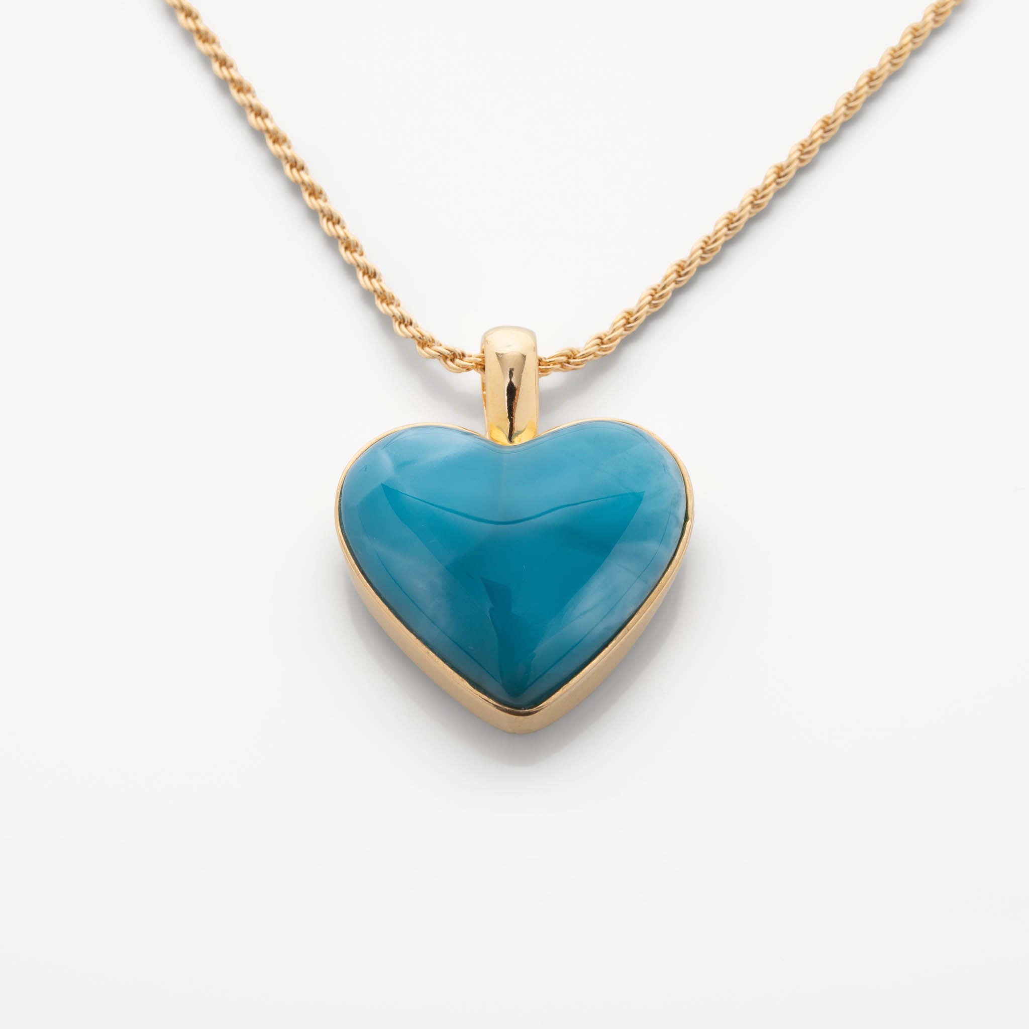 Larimar Gold Vermeil Heart Pendant Rene