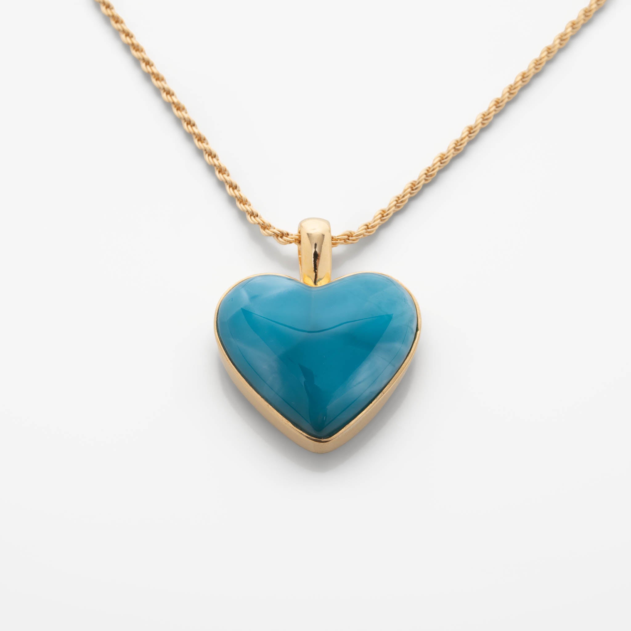 Larimar Gold Vermeil Heart Pendant Rene