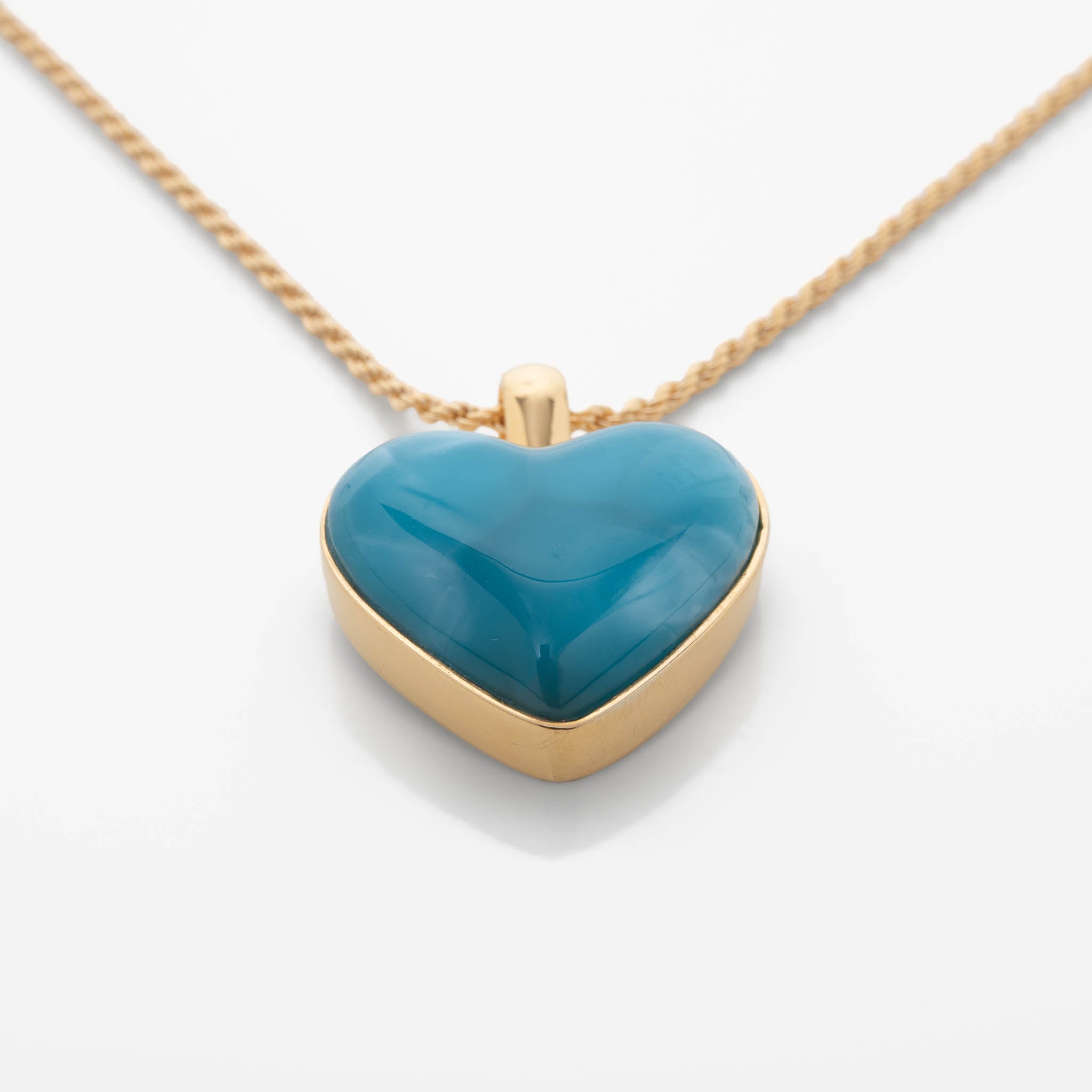 Larimar Gold Vermeil Heart Pendant Rene