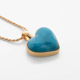 Larimar Gold Vermeil Heart Pendant Rene