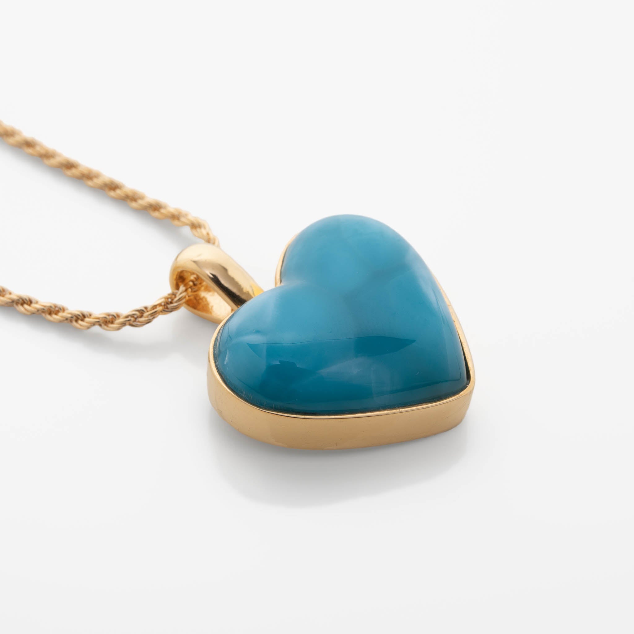 Larimar Gold Vermeil Heart Pendant Rene