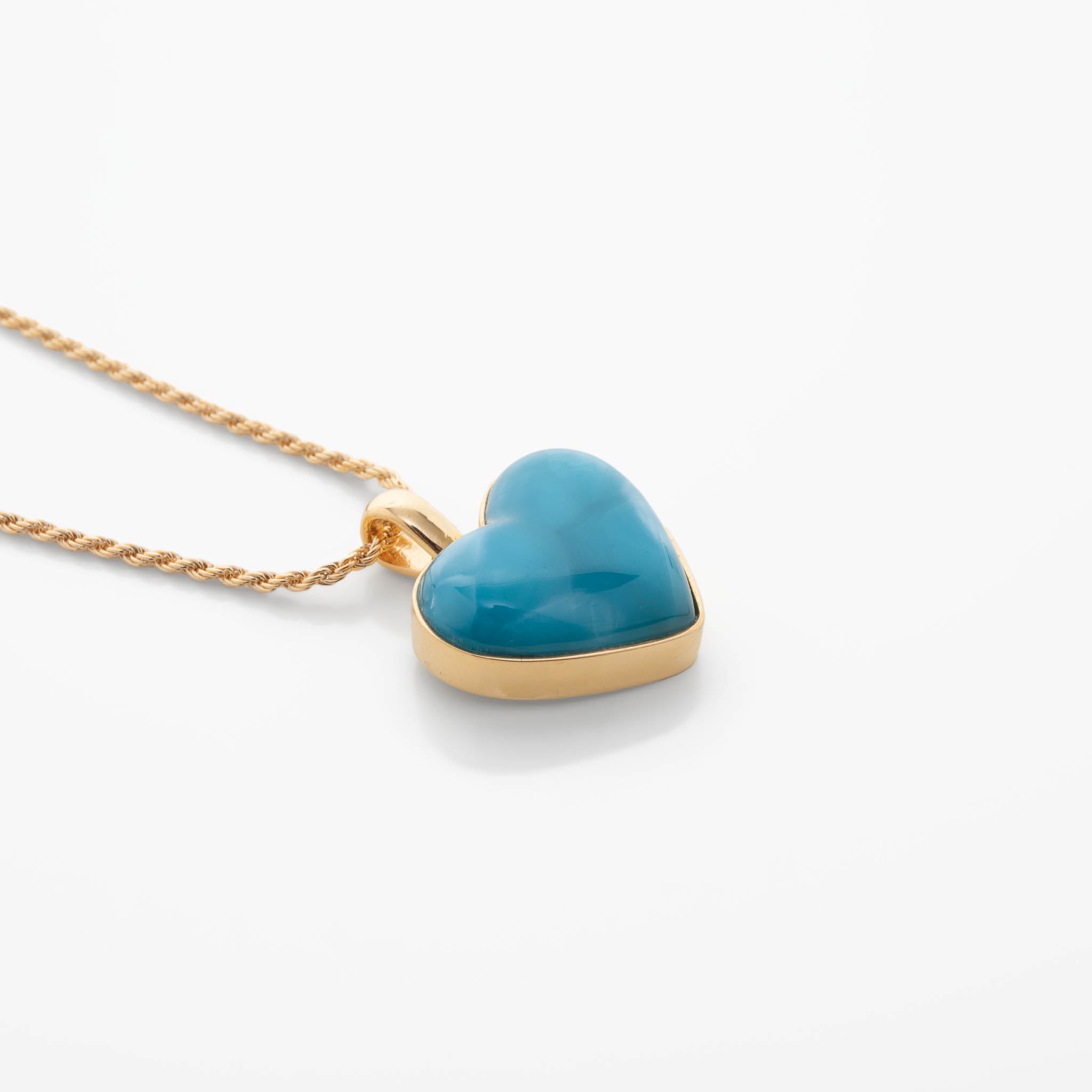 Larimar Gold Vermeil Heart Pendant Rene