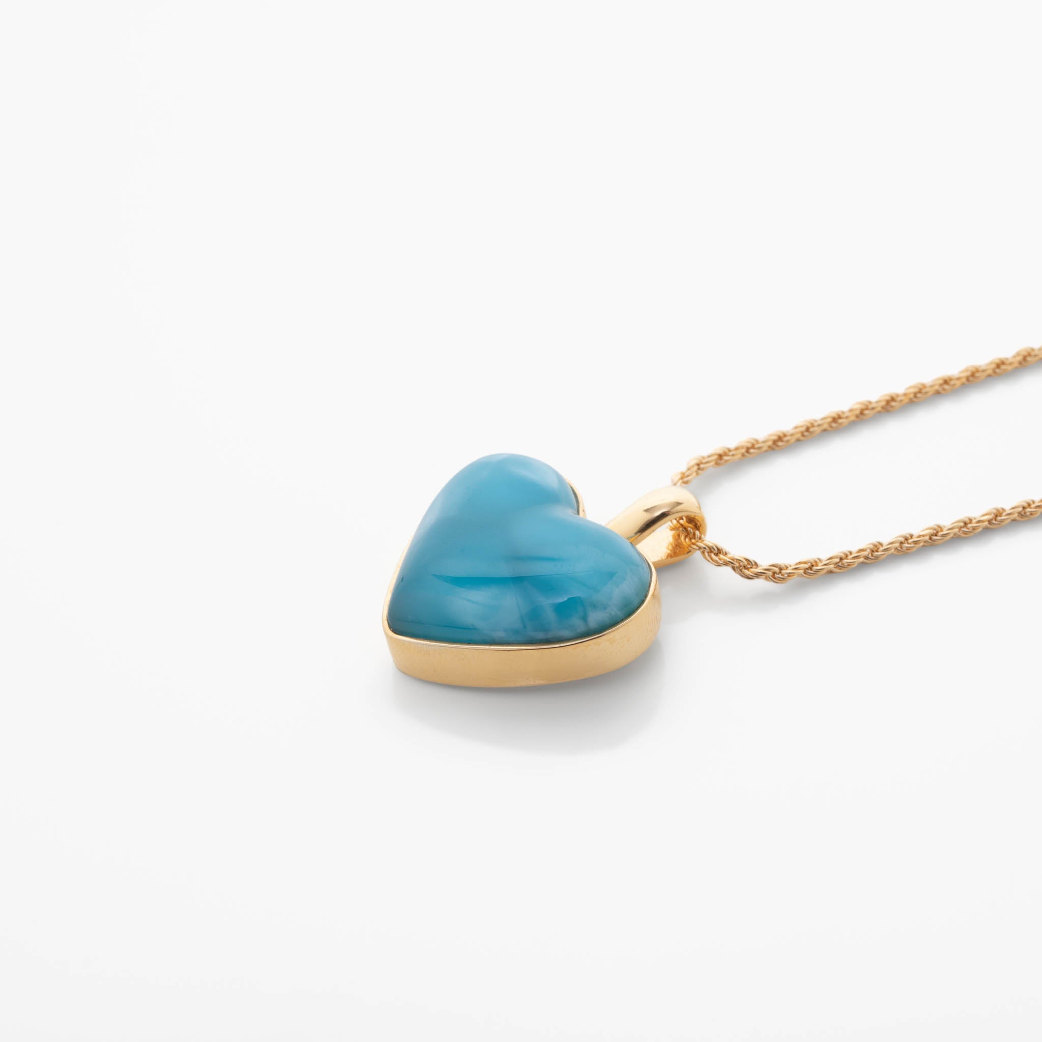 Larimar Gold Vermeil Heart Pendant Rene