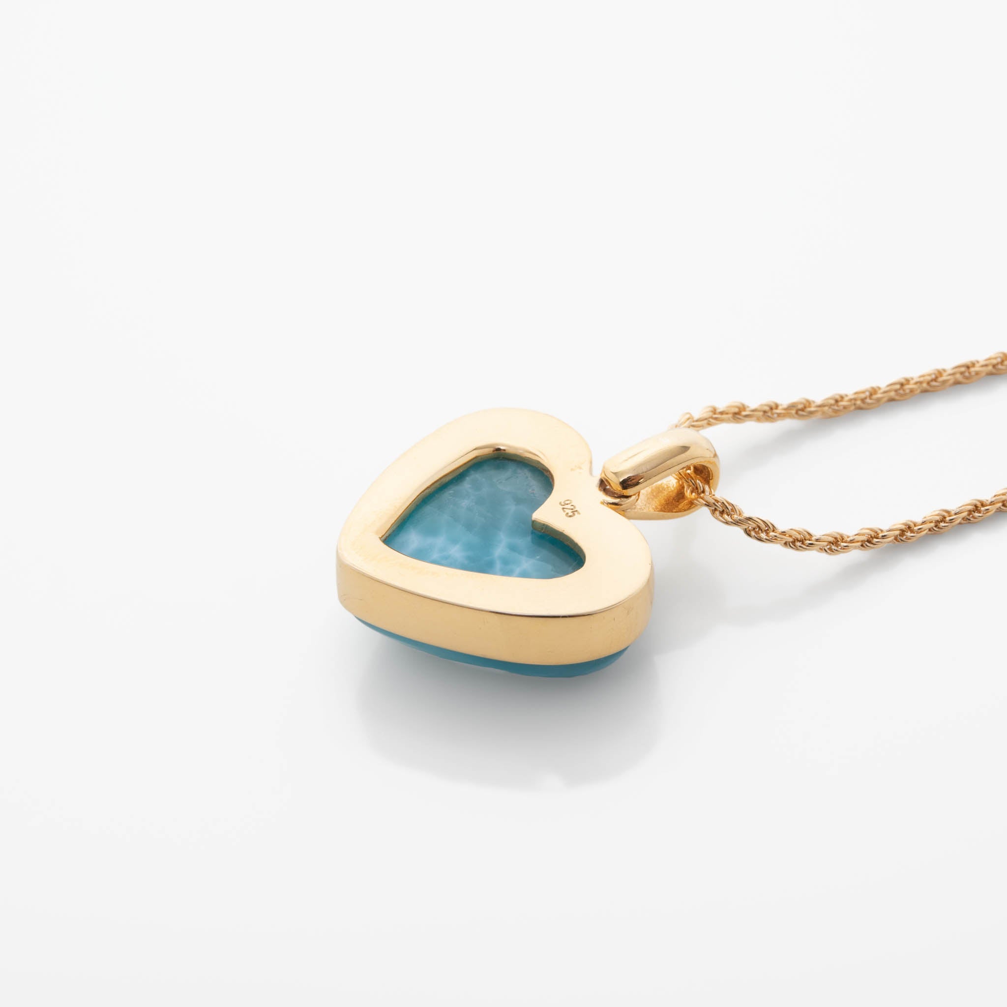 Larimar Gold Vermeil Heart Pendant Rene