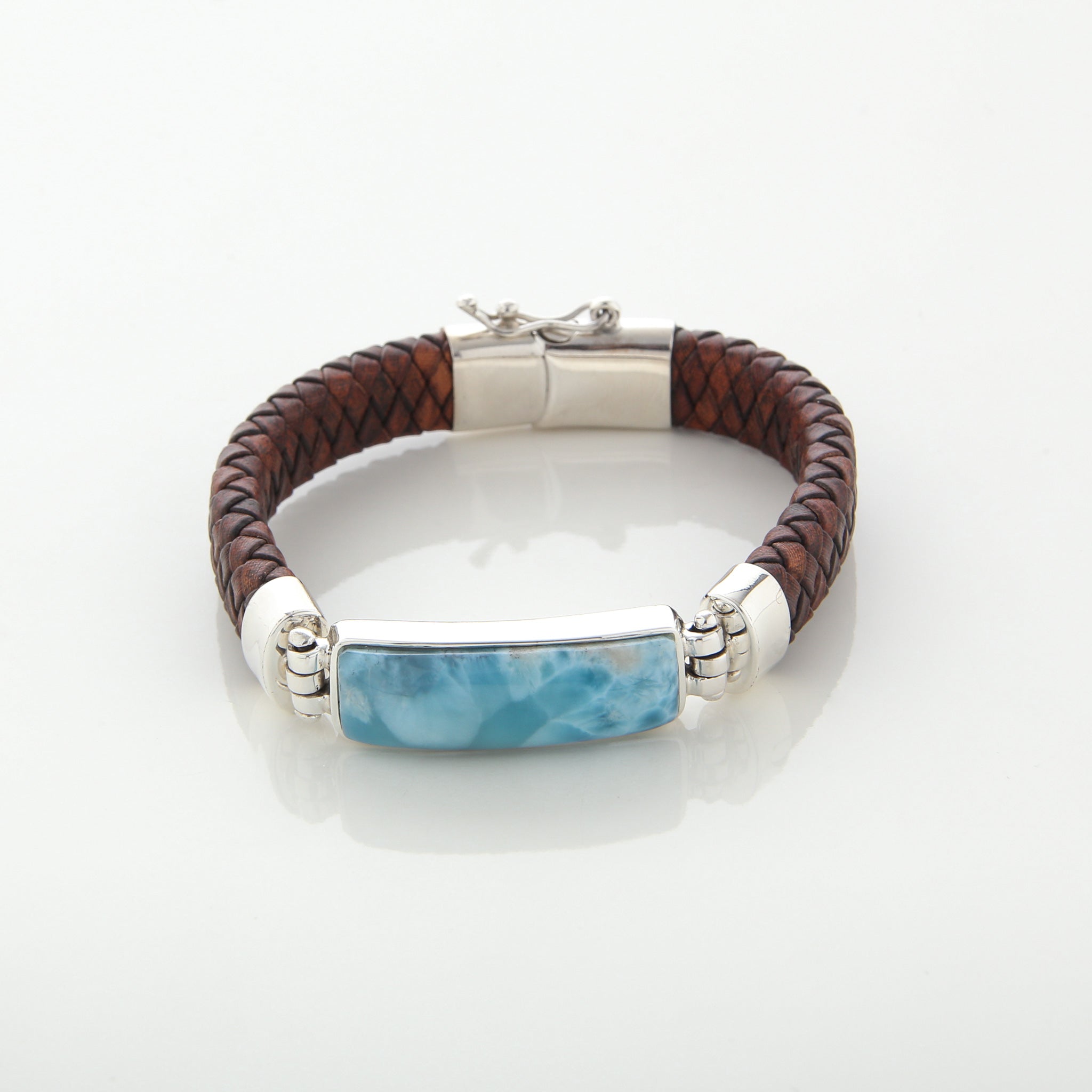 Larimar Leather Men's Bracelet Omer | Handcrafted by The Larimar Shop®