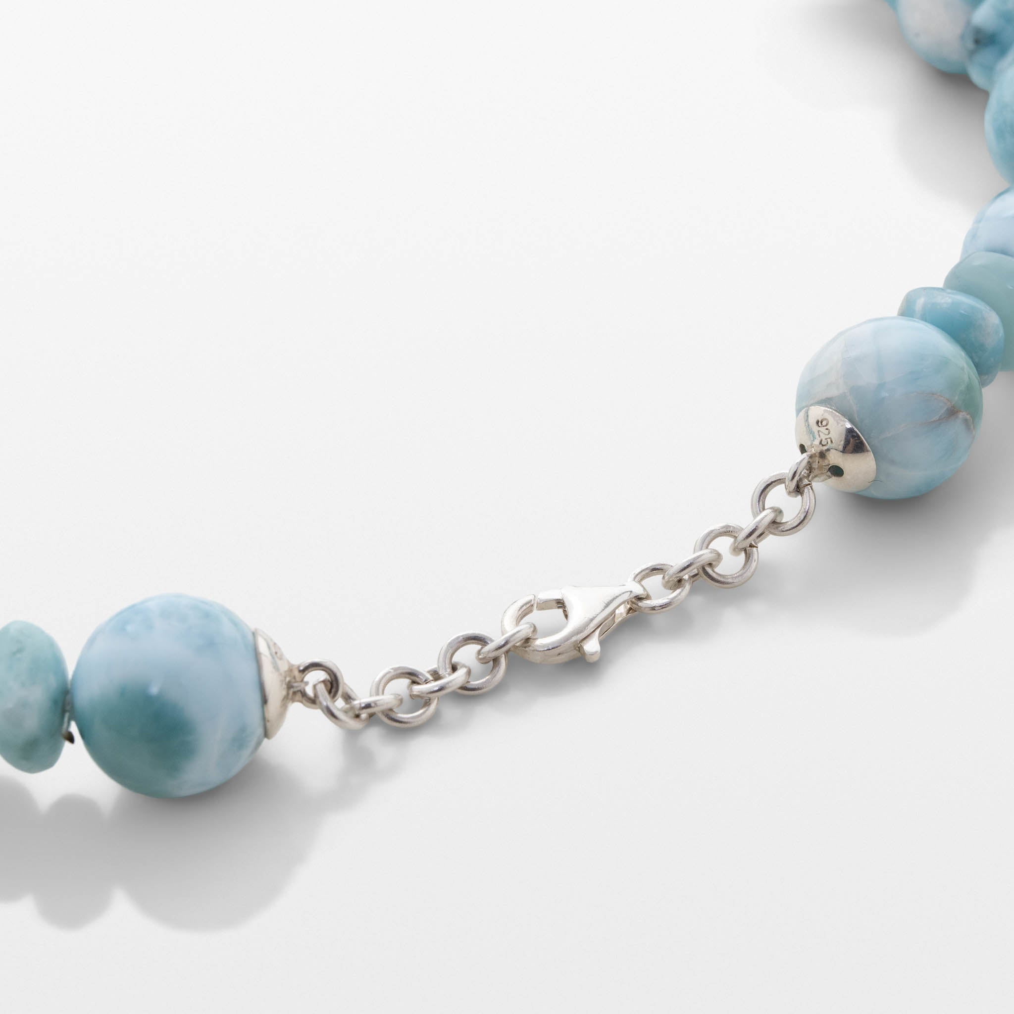 Larimar Bead Necklace Sky