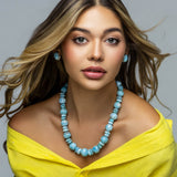 Larimar Bead Necklace Sky