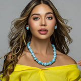Larimar Bead Necklace Sky