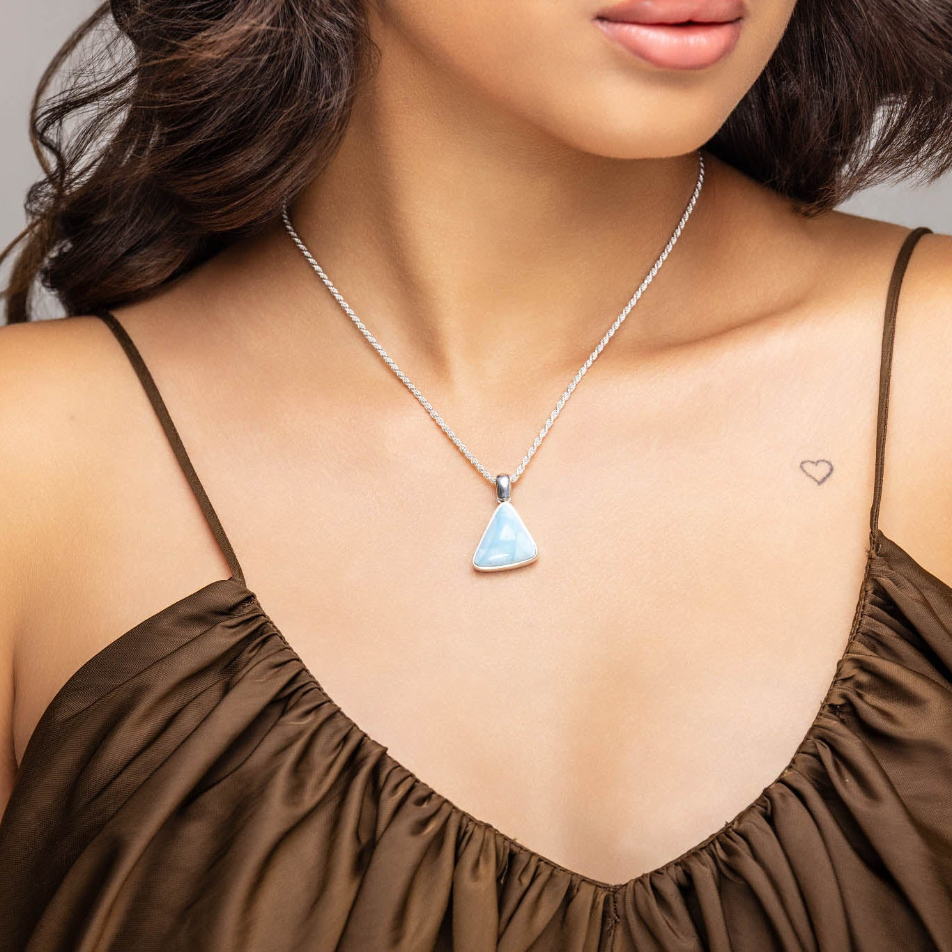 Larimar Triangle Pendant Amey