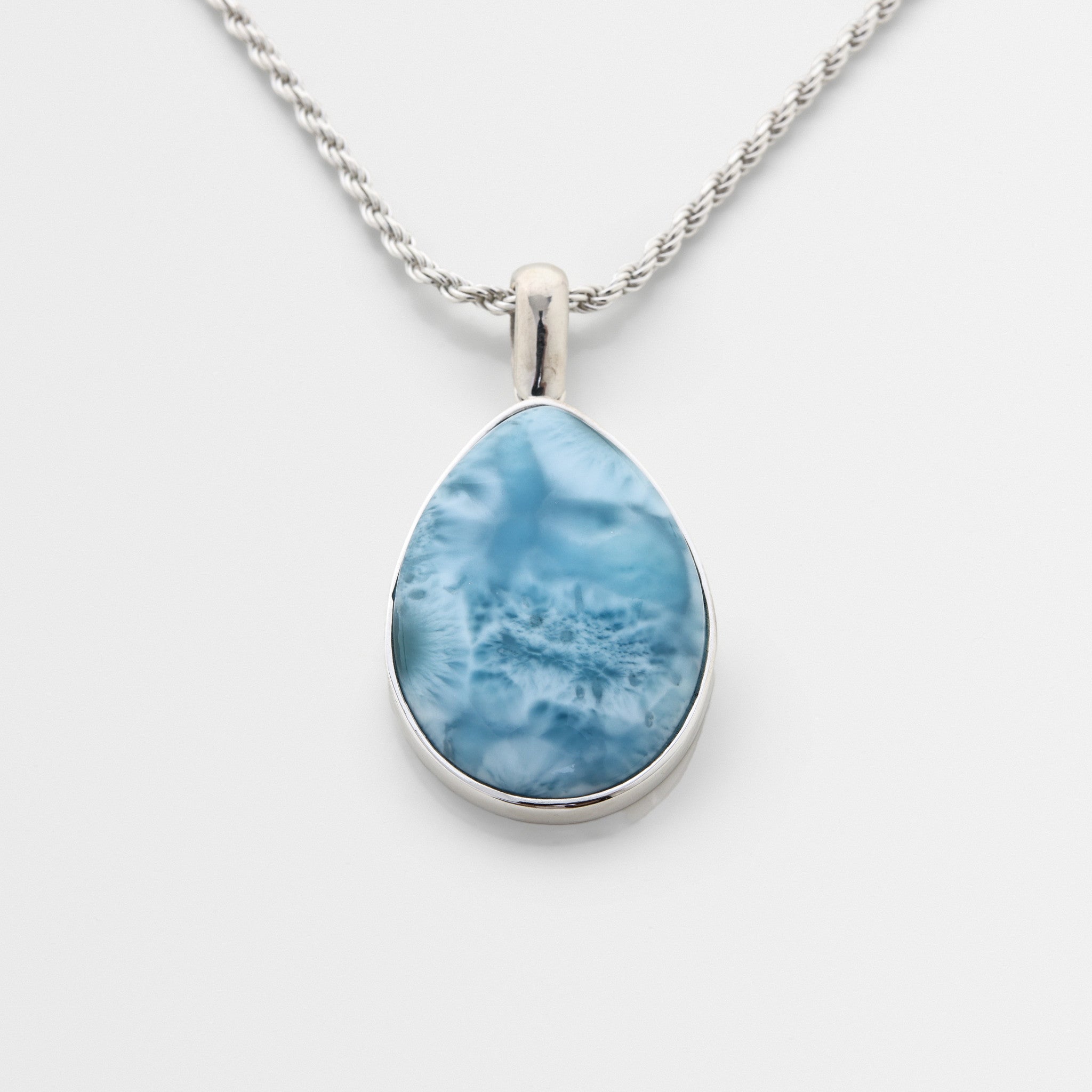 Larimar Pear Shape Pendant Azalea