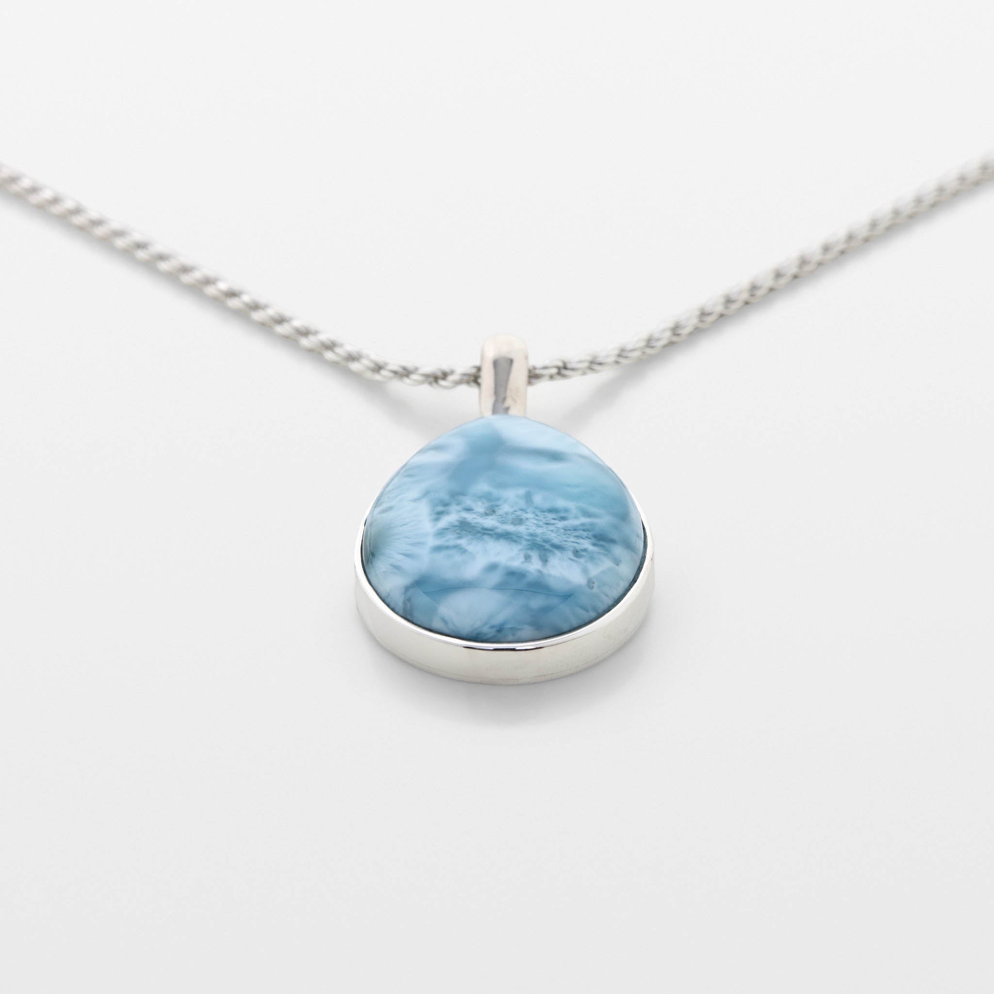 Larimar Pear Shape Pendant Azalea