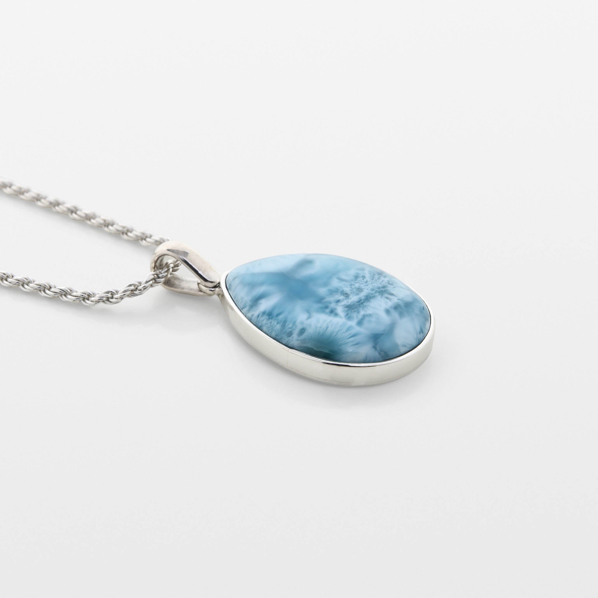 Larimar Pear Shape Pendant Azalea