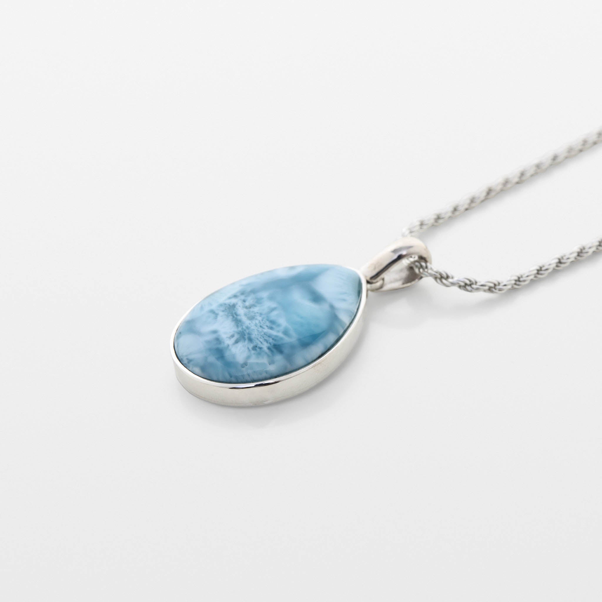 Larimar Pear Shape Pendant Azalea