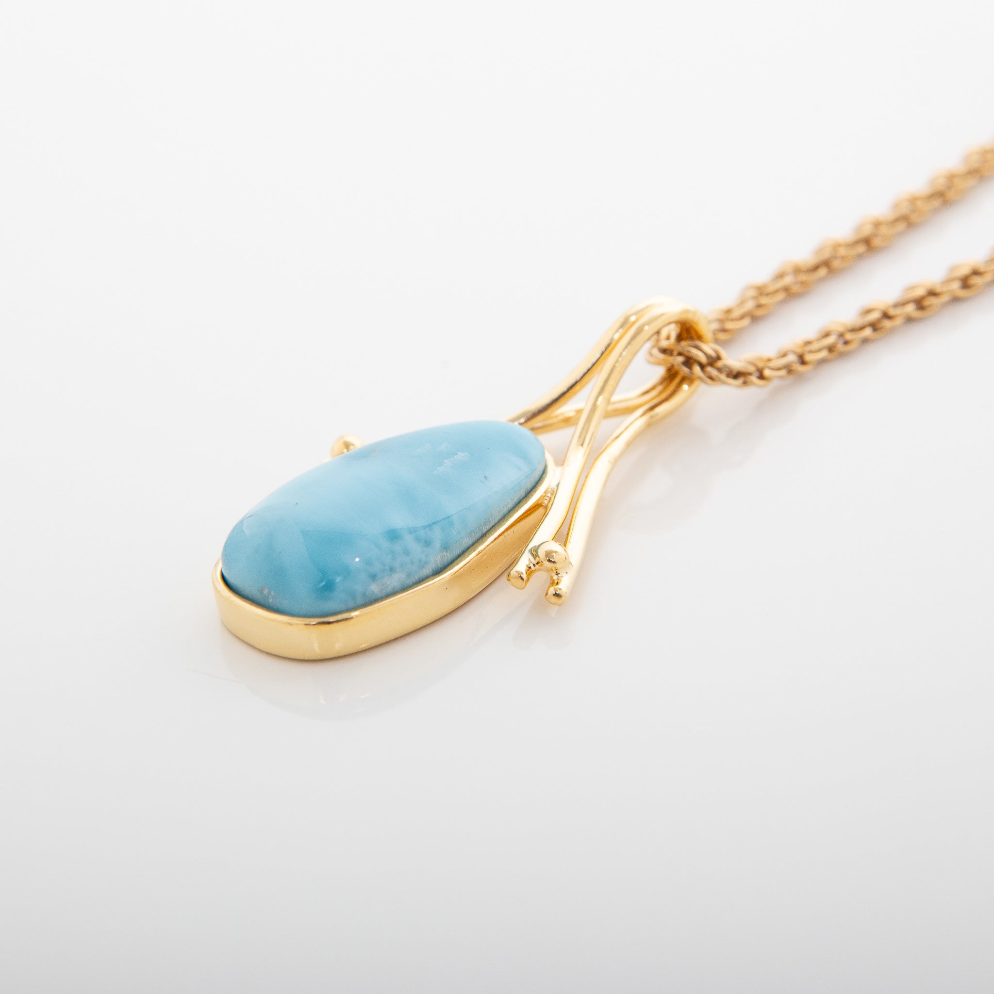 Larimar Gold Vemeil Pendant Alexia Beautiful Handcrafted Pieces