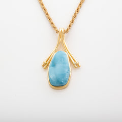 Larimar Gold Vemeil Pendant Alexia Beautiful Handcrafted Pieces