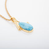 Larimar Gold Vemeil Pendant Alexia Beautiful Handcrafted Pieces