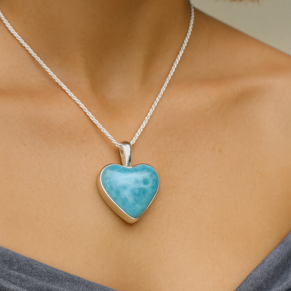 Larimar Heart Pendant Rene