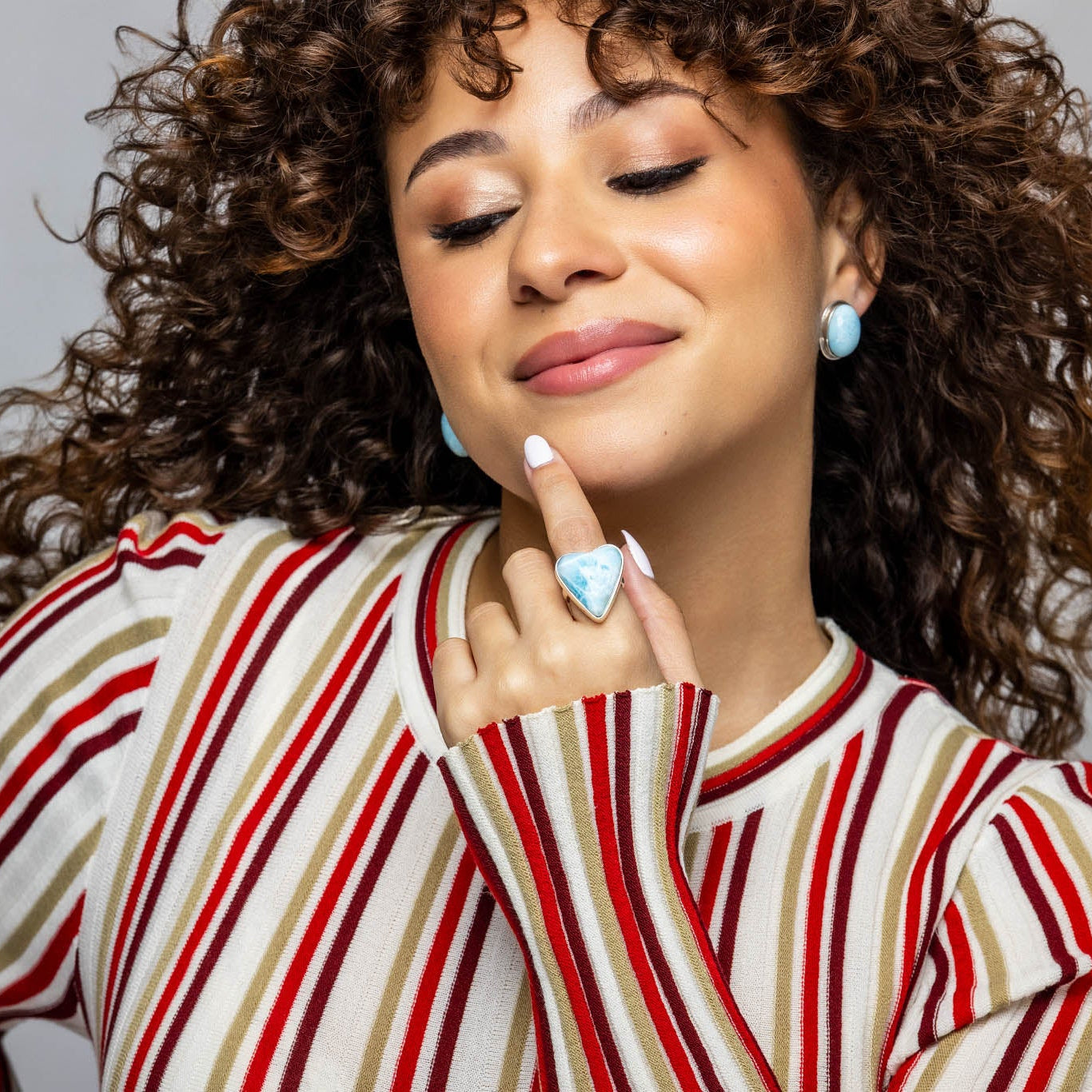 Larimar Heart Ring Calliope