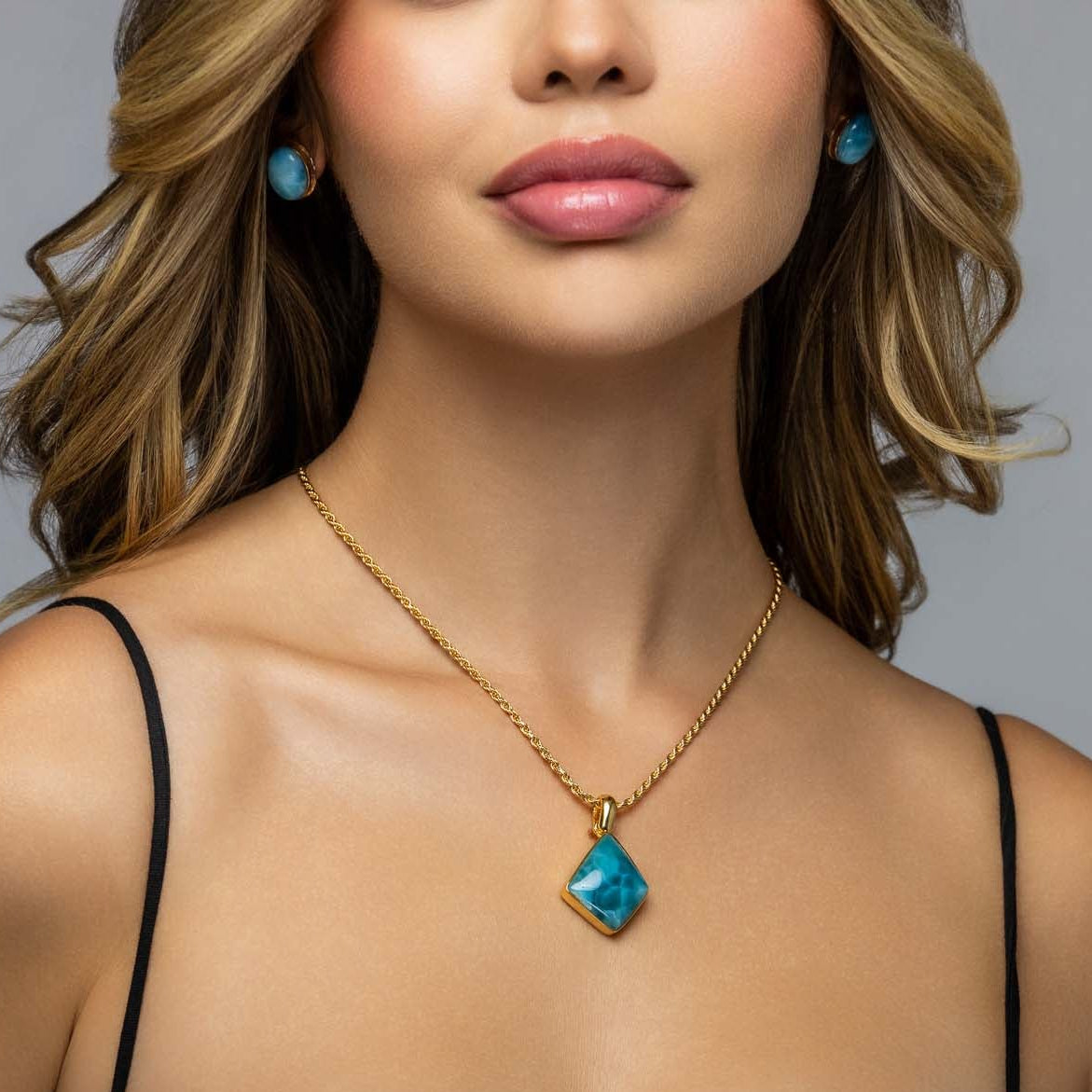 Gold Vermeil Larimar Pendant Harlow