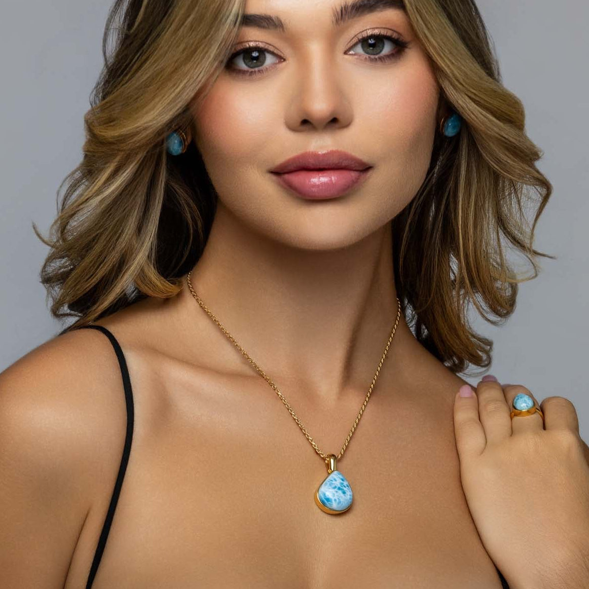 Gold Vermeil Larimar Pendant Harriet